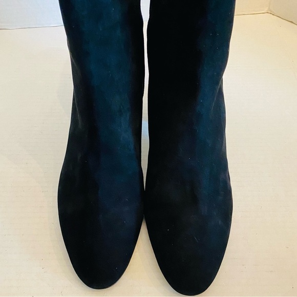 BRUNO MAGLI Vinny Suede Ankle Booties Made in ITALY Block Heel Black Size 12 NEW - Picture 4 of 16